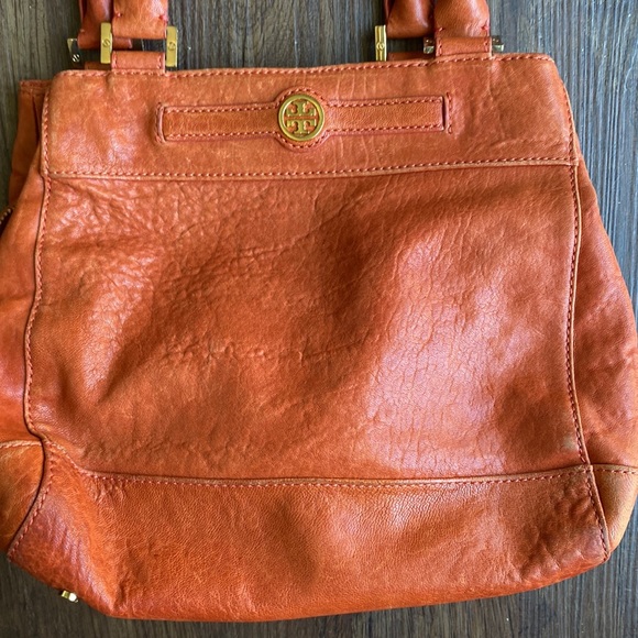 Tory Burch Orange Brown Pebble Mini Bag - Picture 3 of 12